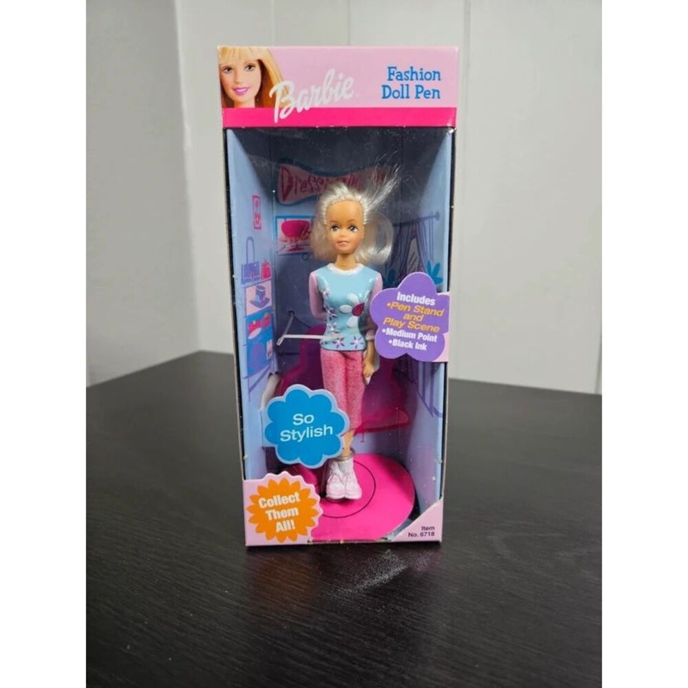 Vintage Barbie Fashion Doll Pen 2001 So Stylish Flower Top RoseArt